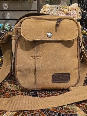 Canvas Messenger Bag for Men - Tan